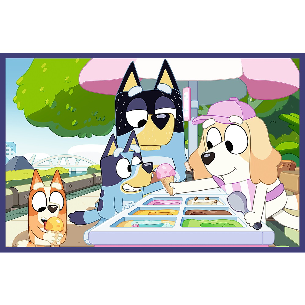 Trefl Puzzle 2x24 el Bluey Zabawna Bluey 34446, zabawki Nino Bochnia, pomysł na prezent dla 3 latki, puzzle Bluey