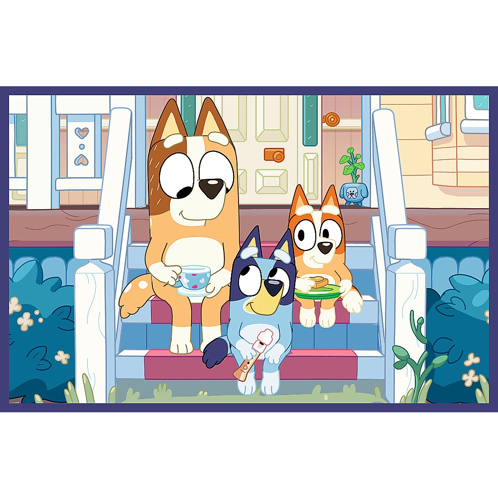 Trefl Puzzle 2x24 el Bluey Zabawna Bluey 34446, zabawki Nino Bochnia, pomysł na prezent dla 3 latki, puzzle Bluey