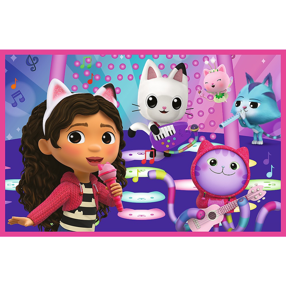 Trefl Puzzle 2x24 el Koci Domek Gabi Zabawy z Gabby 34433, zabawki Nino Bochnia, pomysł na prezent dla 3 latki, puzzle Koci Domek Gabi