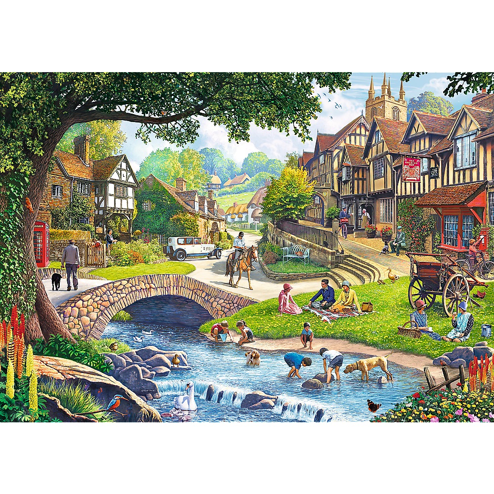 Trefl Puzzle 2x500 el Sielankowe życie 37494, zabawki Nino Bochnia, pomysł na prezent dla 9 latki, puzzle 500 el widokowe