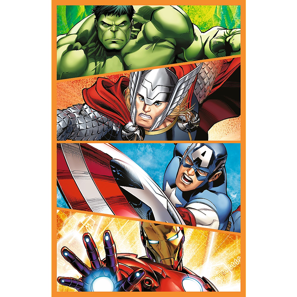 Trefl Puzzle 3x80 el Avengers Dni pełne akcji 34883, zabawki Nino Bochnia, pomysł na prezent dla 5 latka, puzzle Avengers