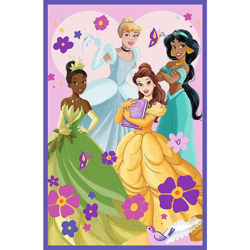 Trefl Puzzle 3x80 el Disney Princess Księżniczki przyjaciółki 34884, zabawki Nino Bochnia, pomysł na prezent dla 5 latki, puzzle Disney Księżniczki