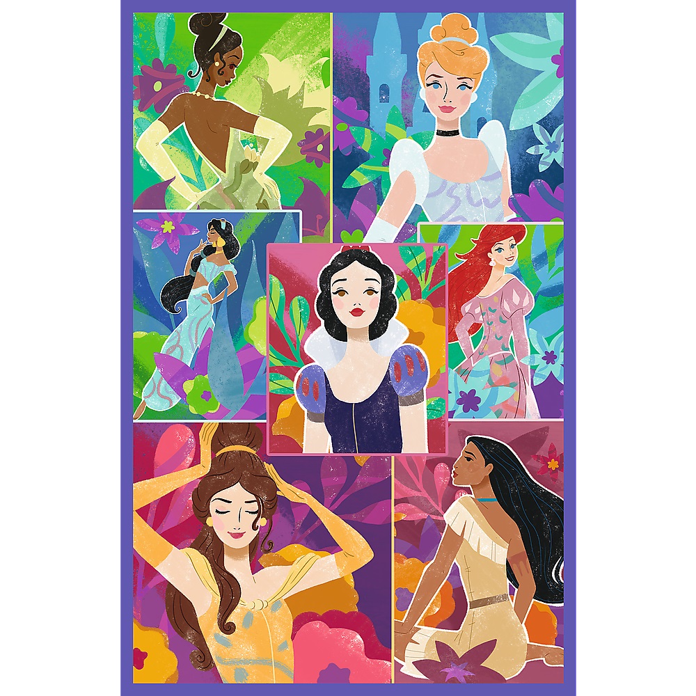 Trefl Puzzle 3x80 el Disney Princess Księżniczki przyjaciółki 34884, zabawki Nino Bochnia, pomysł na prezent dla 5 latki, puzzle Disney Księżniczki