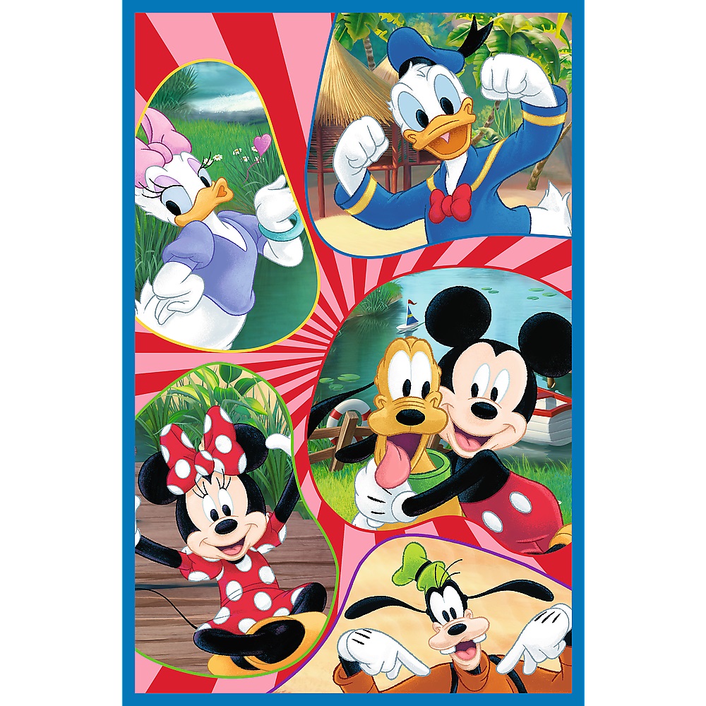 Trefl Puzzle 3x80 el Myszka Miki Ekipa Myszki Miki 34887, zabawki Nino Bochnia, pomysł na prezent dla 4 latka, Puzzle Myszka Miki