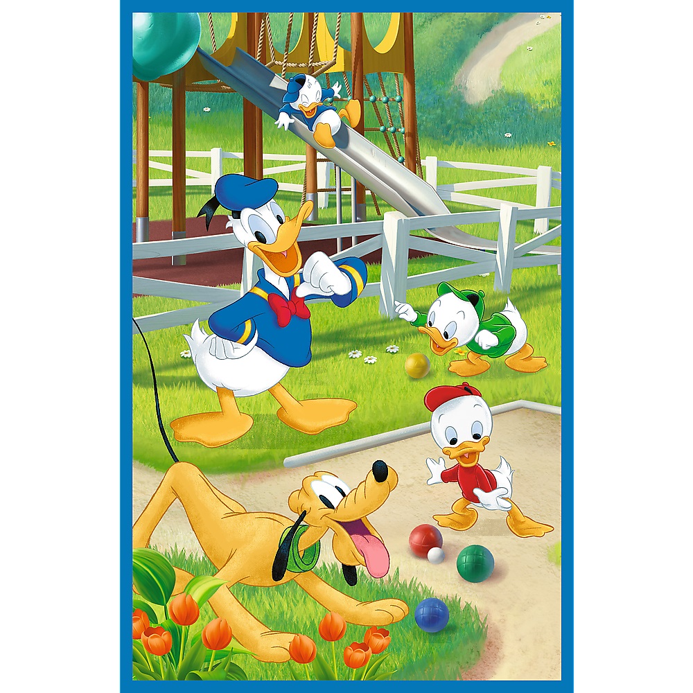 Trefl Puzzle 3x80 el Myszka Miki Ekipa Myszki Miki 34887, zabawki Nino Bochnia, pomysł na prezent dla 4 latka, Puzzle Myszka Miki