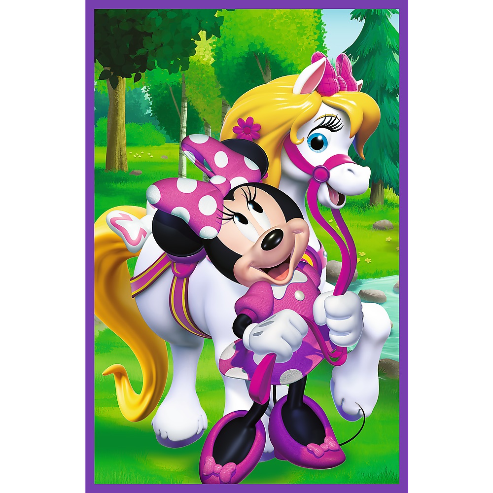 Trefl Puzzle 3x80 el Myszka Minnie i przyjaciele 34889, zabawki Nino Bochnia, pomysł na prezent dla 4 latki, puzzle myszka Minnie