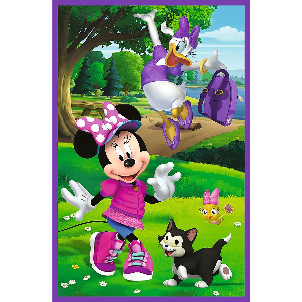 Trefl Puzzle 3x80 el Myszka Minnie i przyjaciele 34889, zabawki Nino Bochnia, pomysł na prezent dla 4 latki, puzzle myszka Minnie