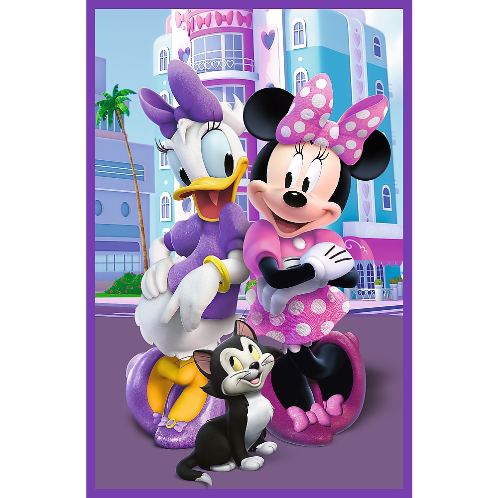 Trefl Puzzle 3x80 el Myszka Minnie i przyjaciele 34889, zabawki Nino Bochnia, pomysł na prezent dla 4 latki, puzzle myszka Minnie