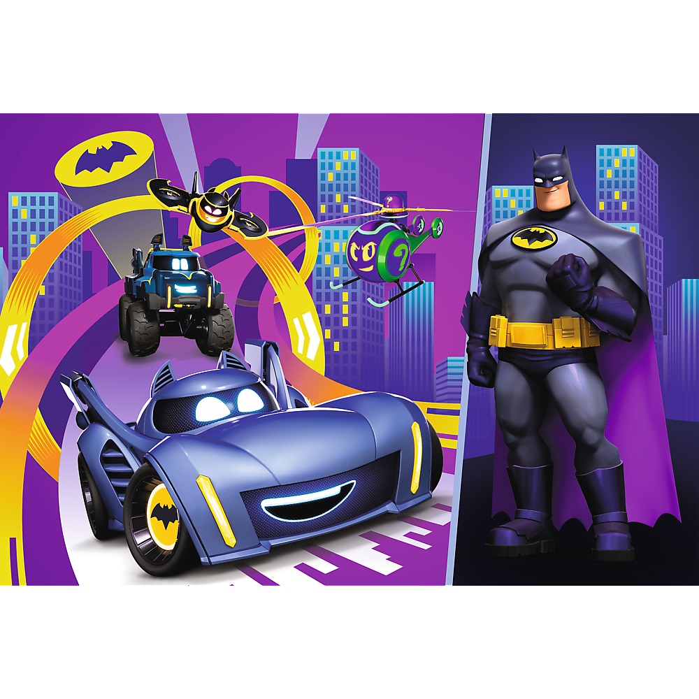 Trefl Puzzle 60 el Batman i jego pojazdy 17400, zabawki Nino Bochnia, pomysł na prezent dla 4 latka, puzzle Batman dla chłopca 4 letniego
