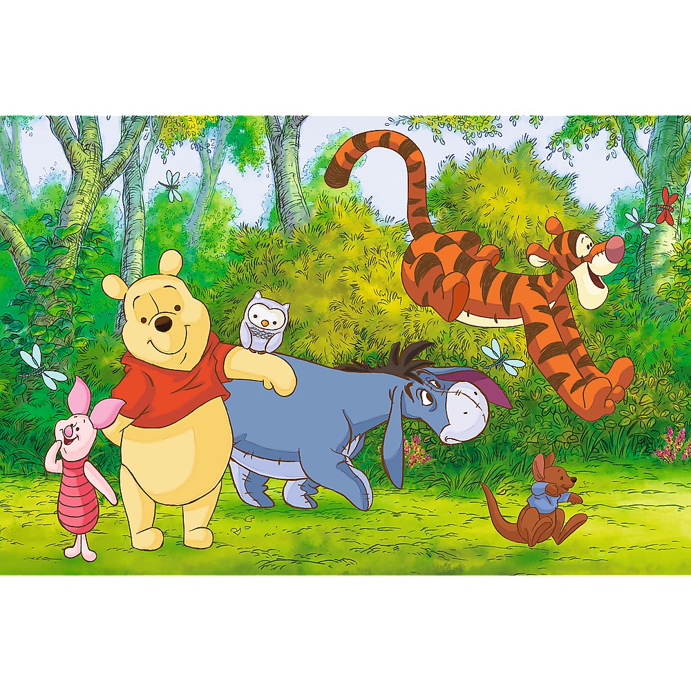 Trefl Puzzle 60 el Kubuś Puchatek i przyjaciele Smaczny miodek 17411, zabawki nino Bochnia, pomysł na prezent dla 4 latka, puzzle Kubuś puchatek