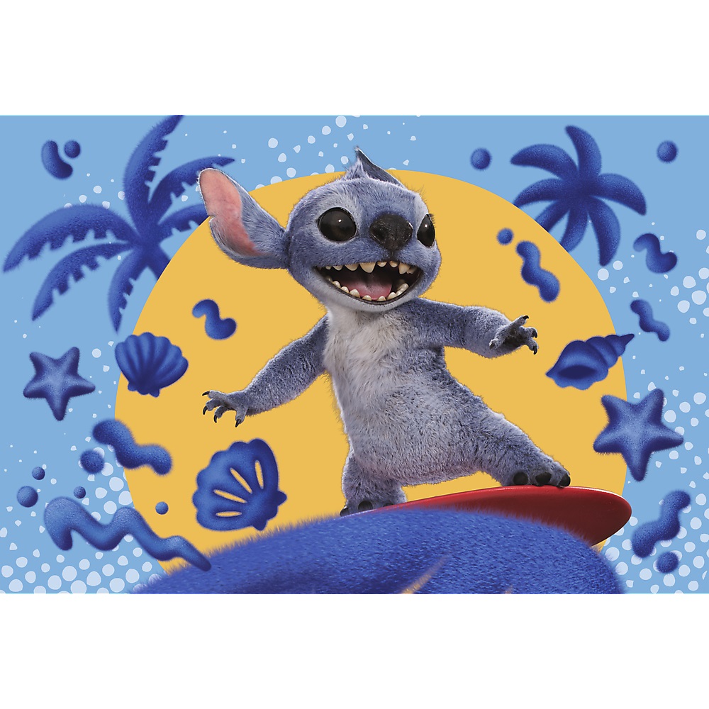 Trefl Puzzle 60 el Lilo i Stitch Dzień ze Stitchem 17407, zabawki Nino Bochnia, pomysł na prezent dla 4 latki, puzzle ze Stitchem