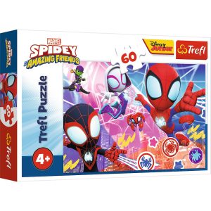 Trefl Puzzle 60 el Spiderman Bohaterska przygoda 17410, puzzle Spidey dla 4 latka