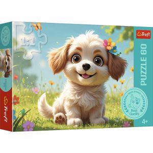 Trefl Puzzle 60 el Szczeniaczkiem być 17408, zabawki nino Bochnia, pomysł na prezent dla 4 latki, puzzle z pieskiem