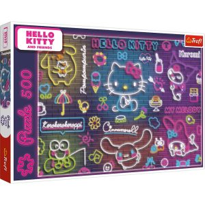 Trefl puzzle 500 el Neon Hello Kitty 37523, zabawki Nino Bochnia, puzzle Hello kitty