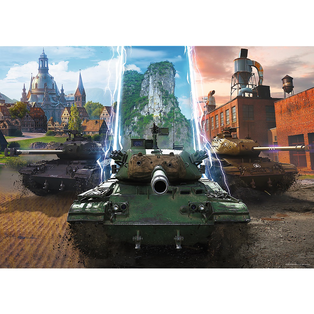 Trefl puzzle 500 el World of tanks Czas na akcje 37535, zabawki Nino Bochnia, pomysł na prezent dla 8 latka, puzzle z czołgiem, zabawki Bochnia