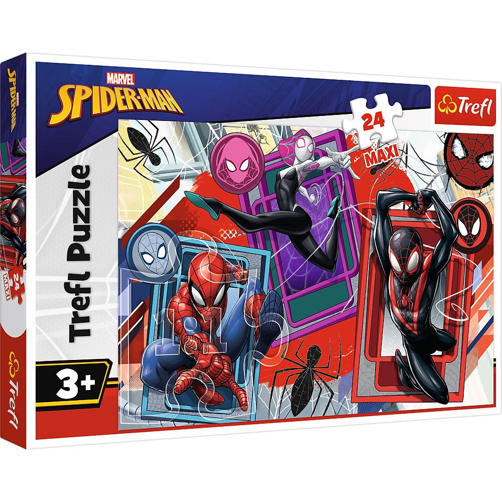 Trefl puzzle maxi 24 el Spiderman Pajęcze zmysły 14366, zabawki nino Bochnia, pomysł na prezent dla 3 latka, puzzle maxi elementy dla maluszka