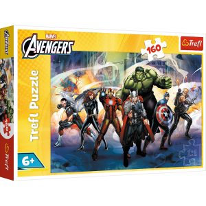 trefl puzzle 160 el Avengers Supermoce 15428, zabawki Nino Bochnia, pomysł na prezent dla 6 latka, puzzle Avengers, zabawki Bochnia