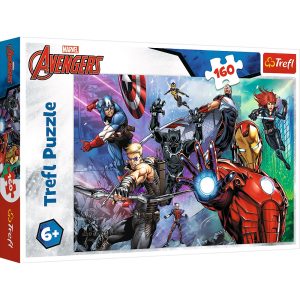 trefl puzzle 160 el Avengers Zawsze gotowi bohaterowie 15424, zabawki Nino Bochnia, pomysł na prezent dla 6 latka, puzzle superbohaterowie