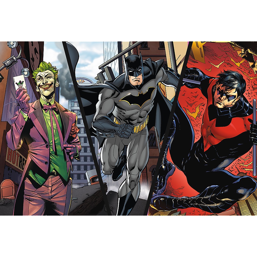 trefl puzzle 160 el Batman Gotowy do akcji 15425, zabawki Nino Bochnia, pomysł na prezent dla 6 latka, puzzle Batman