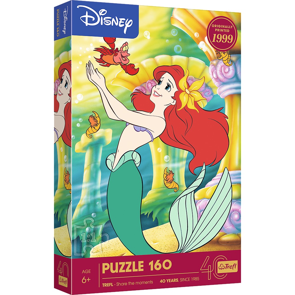 trefl puzzle 160 el Disney Princess Mała Syrenka 40056, zabawki nino bochnia, Puzzle Syrenka Arielka 160 el.