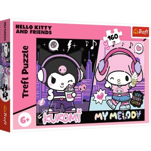 trefl puzzle 160 el Kuromi rządzi 15430, zabawki Nino Bochnia, pomysł na prezent dla 6 latki, puzzle z Kuromi dla dziewczynki