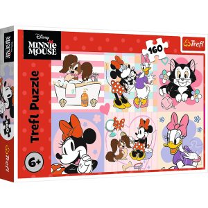 trefl puzzle 160 el Myszka Minnie kolorowy dzień Minnie 15426, zabawki Nino bochnia, pomysł na prezent dla 6 latki, puzzle z Myszką minnie