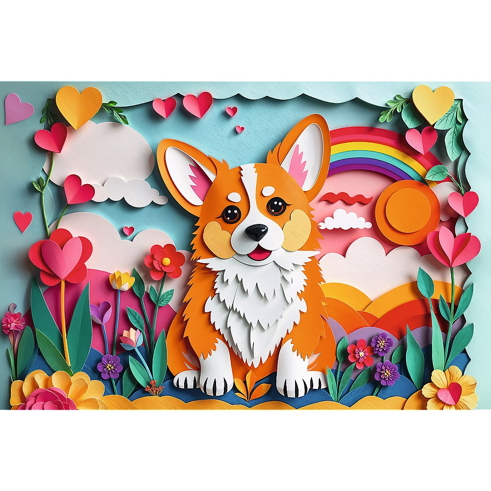trefl puzzle 160 el Piesek z efektem 3D 40050, zabawki Nino Bochnia, pomysł na prezent dla 6 latki, puzzle 160 el. z pieskiem