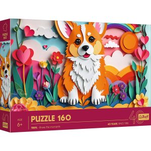 trefl puzzle 160 el Piesek z efektem 3D 40050, zabawki Nino Bochnia, pomysł na prezent dla 6 latki, puzzle 160 el. z pieskiem