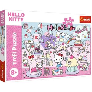 trefl puzzle 300 el Hello Kitty Poznaj świat Hello Kitty 23031, zabawki Nino Bochnia, pomysł na prezent dla 8 latki, puzzle Hello kitty