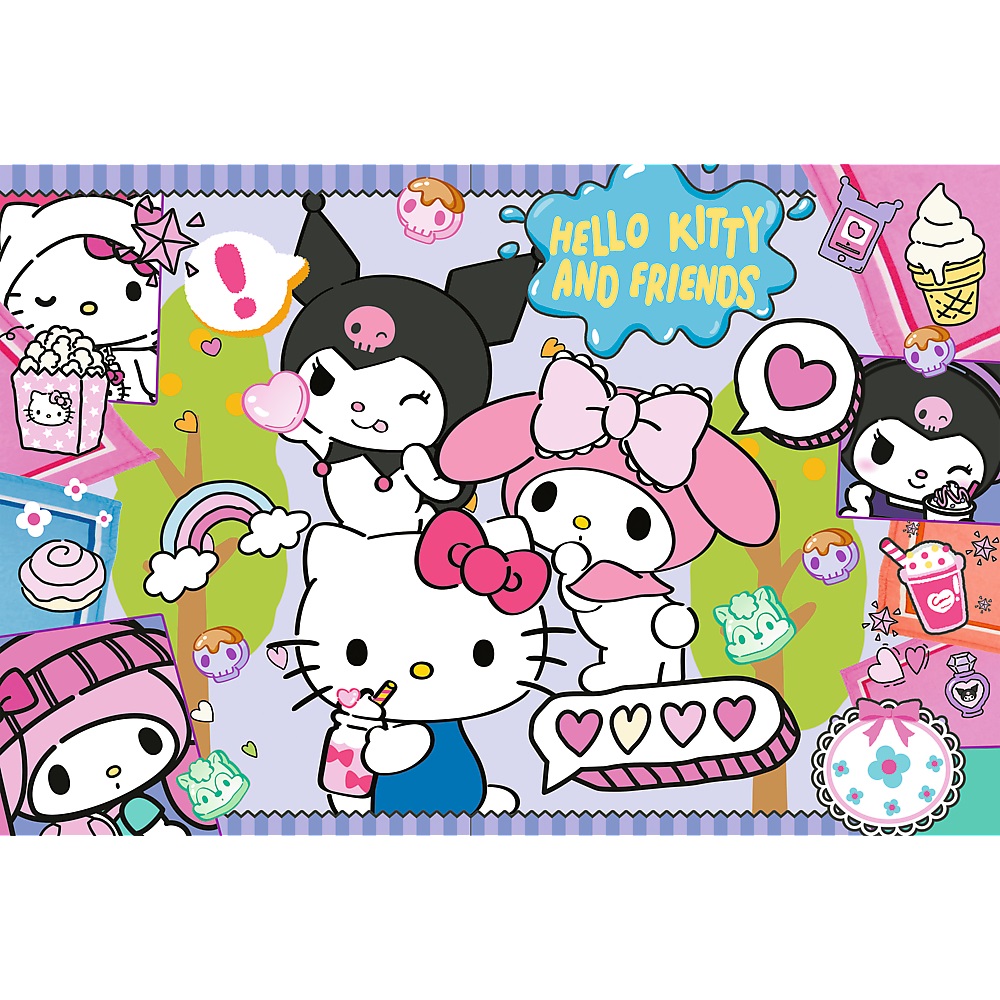 trefl puzzle 300 el Hello Kitty Szalone trio 23039, zabawki Nino Bochnia, pomysł na prezent dla 7 latki, puzzle hello Kitty