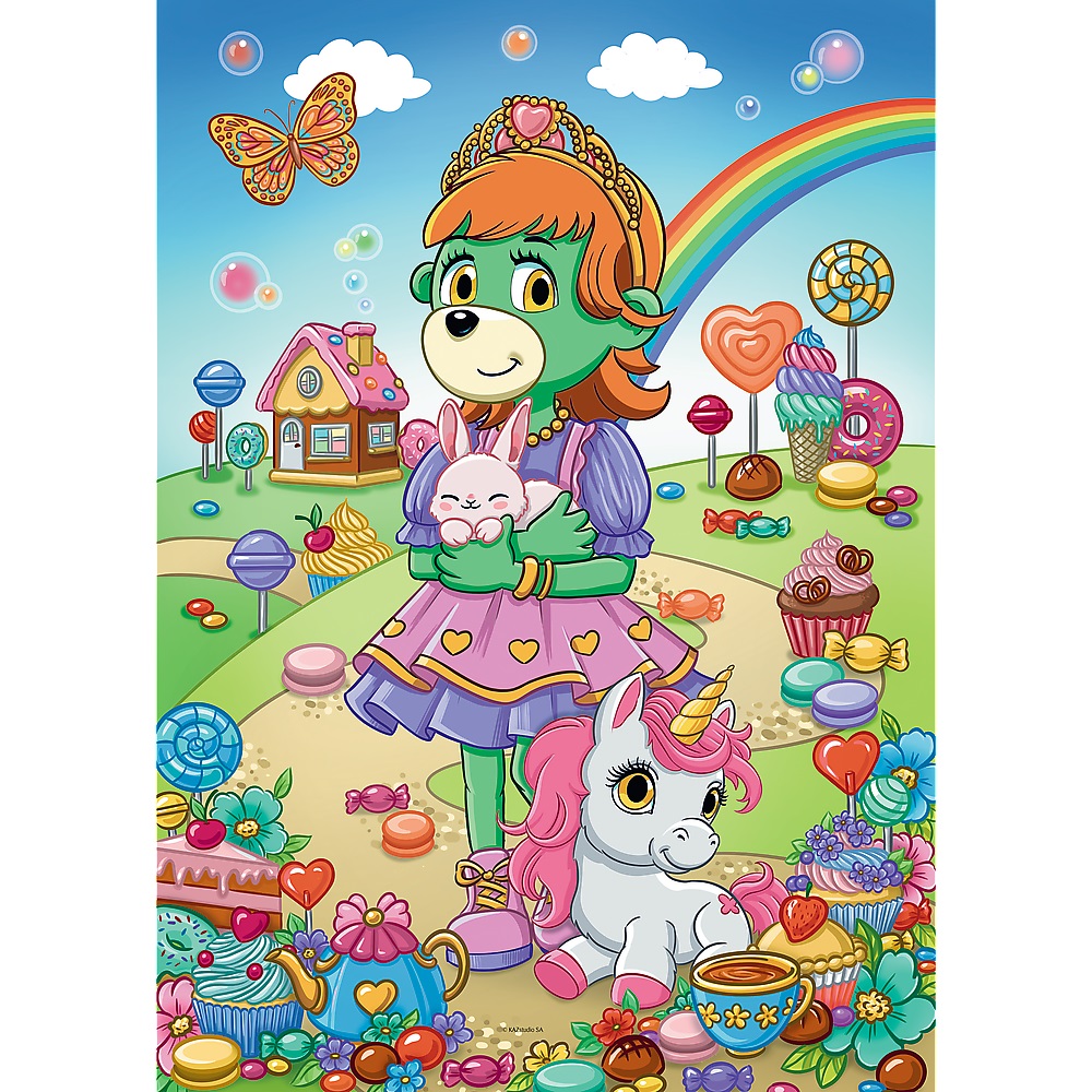 trefl puzzle brokatowe 100 el Rodzina Treflików Brokatowe Trefliki 14833, zabawki Nino Bochnia, pomysł na prezent dla 5 latki, brokatowe puzzle dla 5 latki,