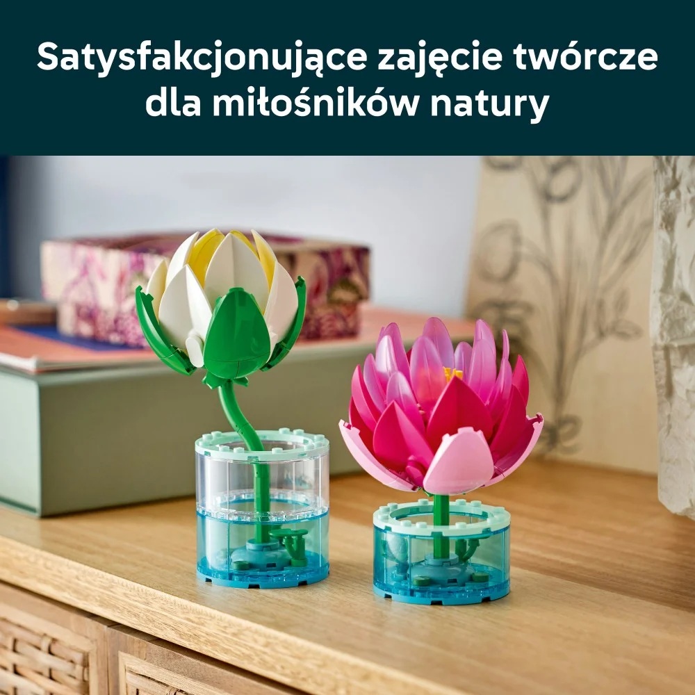 Klocki Lego Botanicals 11511 Lilie wodne, zabawki Nino Bochnia, pomysł na prezent dla osoby lubiącej kwiaty, klocki lego kwiaty, lego kwiaty do układania, lego lilie wodne