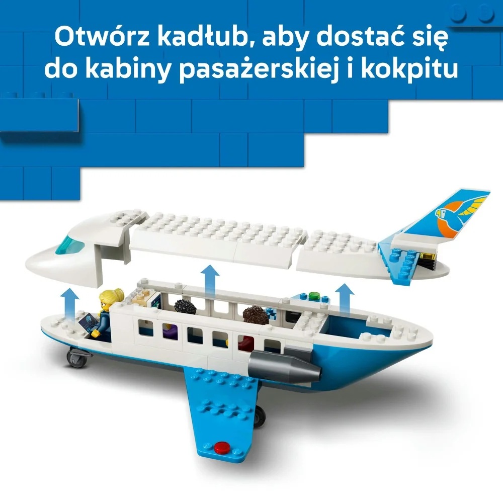 Klocki Lego City 60492 Samolot pasażerski, zabawki Nino Bochnia, pomysł na prezent dla 4 latka, lego samolot