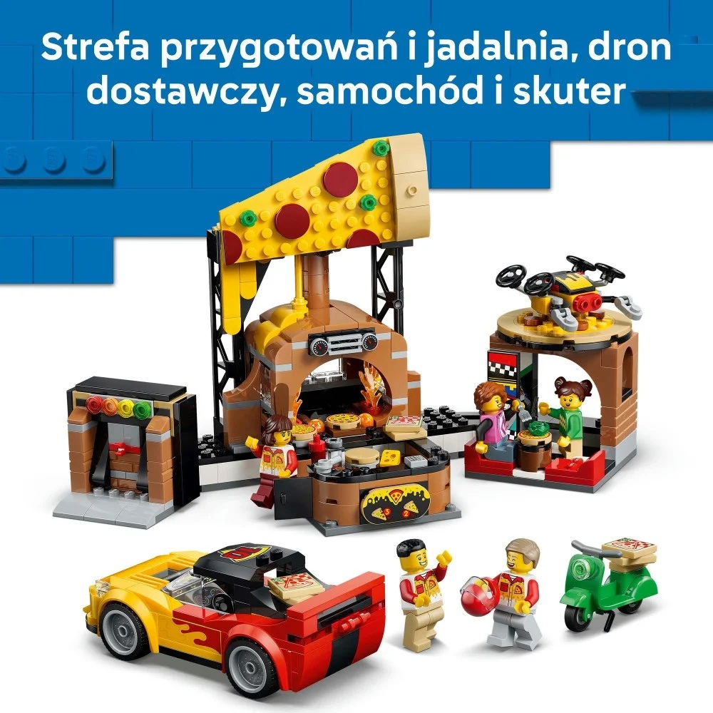 Klocki Lego City 60496 Dostawa pizzy z pojazdami, zabawki Nino Bochnia, pomysł na prezent dla 6 latka, lego city