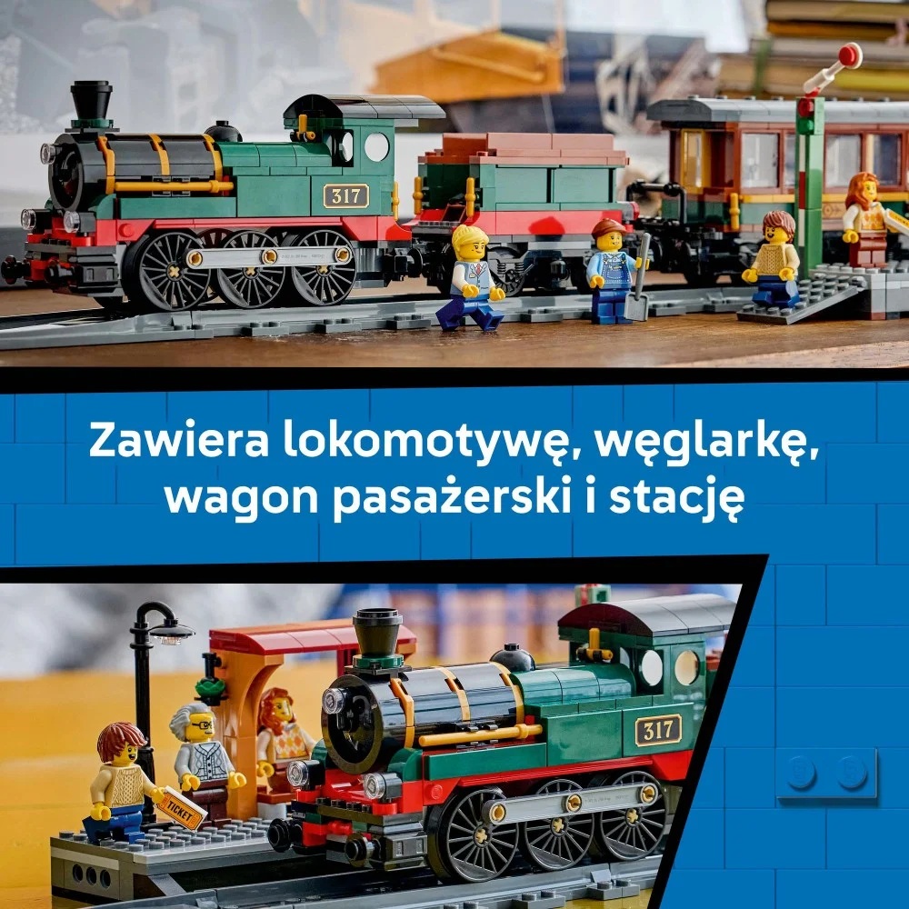 Klocki Lego City 60511 Retro pociąg z lokomotywą parową, zabawki nino bochnia, pomysł na prezent dla 7 latka, lego ciuchcia, lego city kolejka, lego pociąg, lego lokomotywa