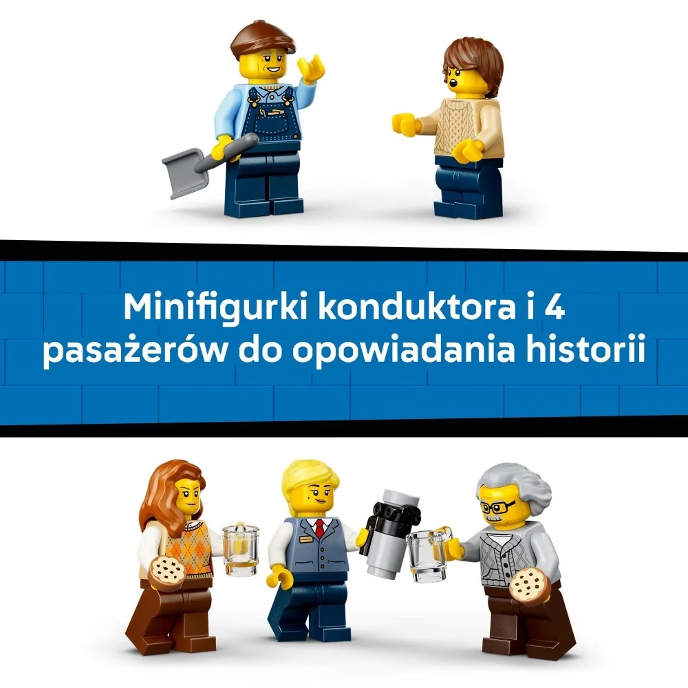 Klocki Lego City 60511 Retro pociąg z lokomotywą parową, zabawki nino bochnia, pomysł na prezent dla 7 latka, lego ciuchcia, lego city kolejka, lego pociąg, lego lokomotywa