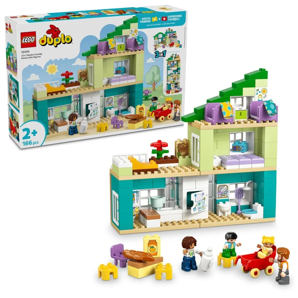Klocki Lego Duplo 10470 Nowoczesny dom rodzinny 3w1 z figurkami, zabawki Nino Bochnia, pomysł na prezent dla 2 latka, lego duplo klocki dla małych dzieci