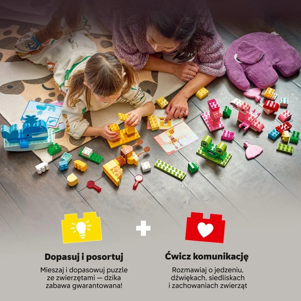 Klocki Lego Duplo 10472 Gra w budowanie zwierzątek, zabawki Nino Bochnia, pomysł na prezent dla 3 latka, lego duplo zwierzątka, zabawa w budowanie dla maluszków