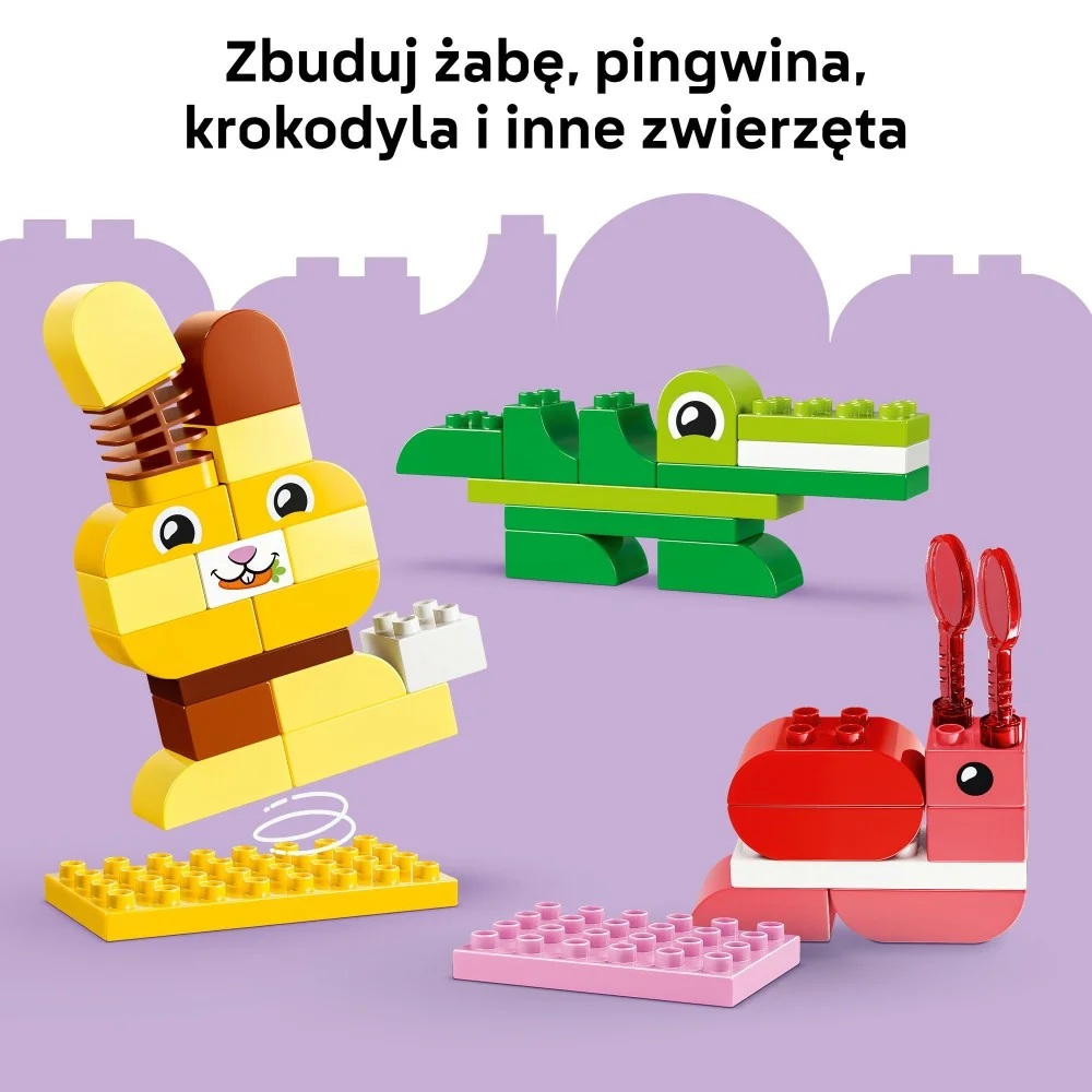 Klocki Lego Duplo 10472 Gra w budowanie zwierzątek, zabawki Nino Bochnia, pomysł na prezent dla 3 latka, lego duplo zwierzątka, zabawa w budowanie dla maluszków