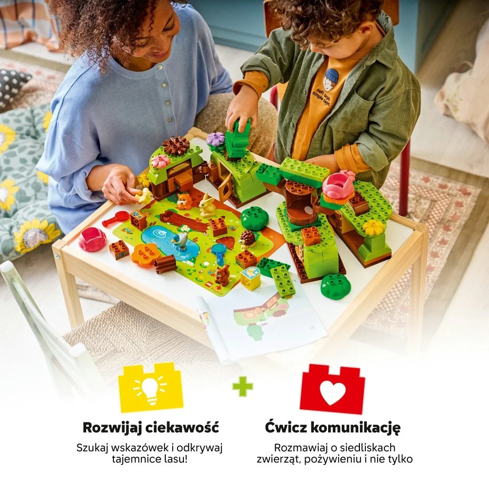 Klocki Lego Duplo 10480 Las odkrywców z dzikimi zwierzętami, zabawki Nino Bochnia, pomysł na prezent dla 3 latka, lego duplo zwierzątka