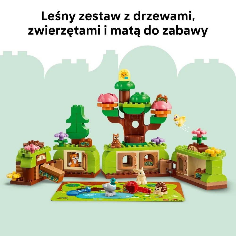 Klocki Lego Duplo 10480 Las odkrywców z dzikimi zwierzętami, zabawki Nino Bochnia, pomysł na prezent dla 3 latka, lego duplo zwierzątka