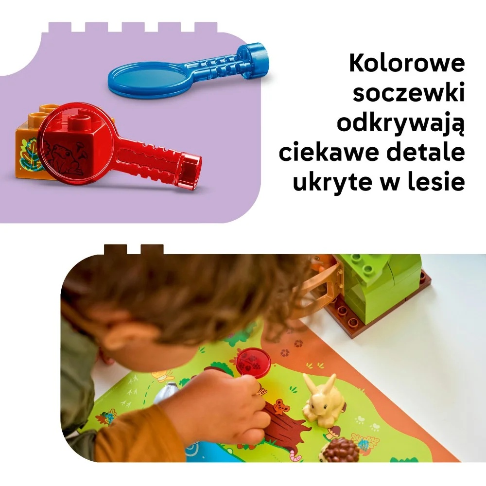 Klocki Lego Duplo 10480 Las odkrywców z dzikimi zwierzętami, zabawki Nino Bochnia, pomysł na prezent dla 3 latka, lego duplo zwierzątka