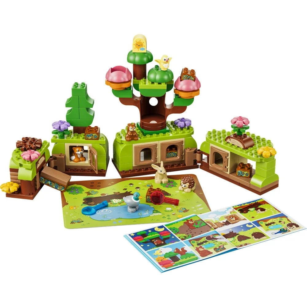 Klocki Lego Duplo 10480 Las odkrywców z dzikimi zwierzętami, zabawki Nino Bochnia, pomysł na prezent dla 3 latka, lego duplo zwierzątka