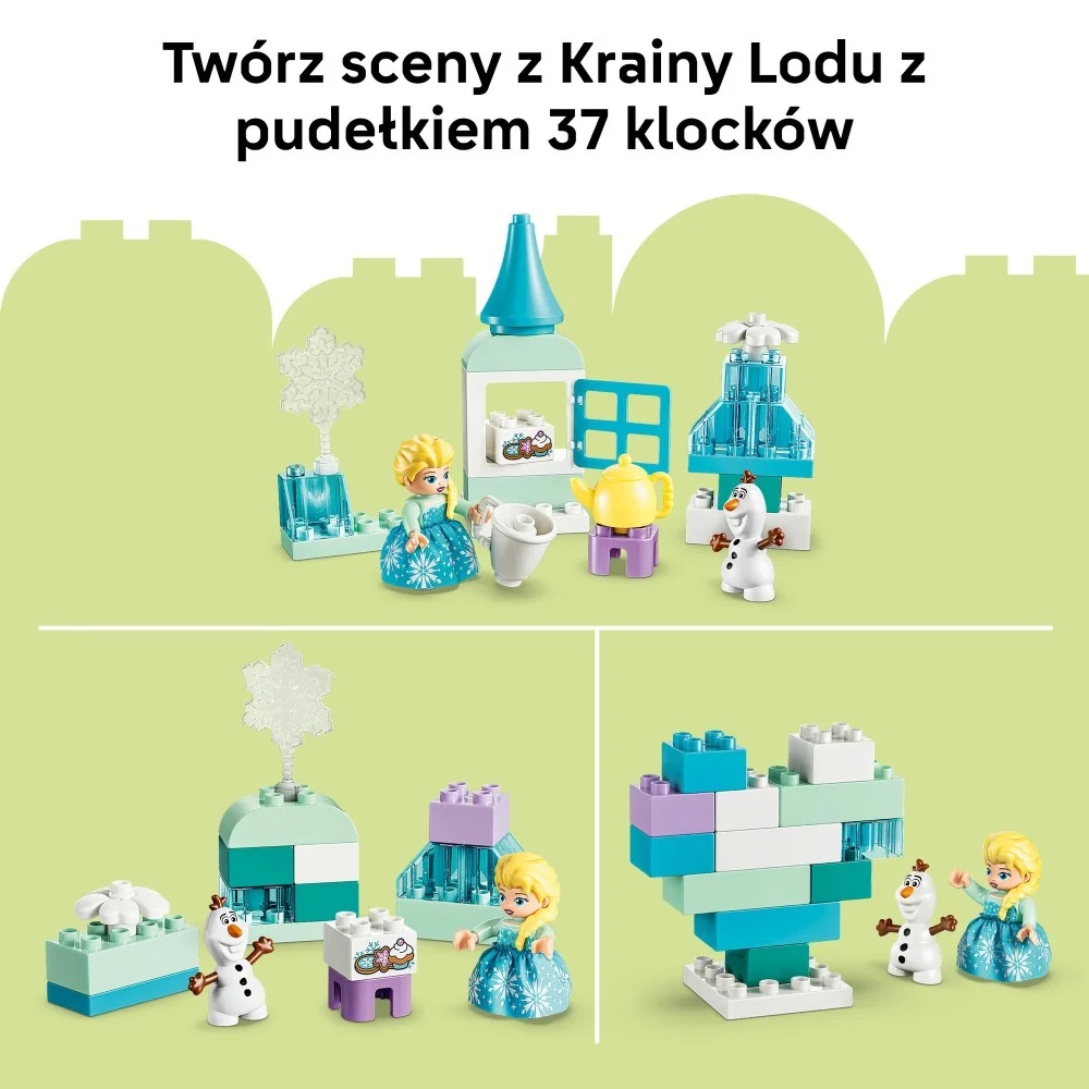 Klocki Lego Duplo Kraina Lodu 10462 Kreatywne pudełko z Elzą i Olafem, zabawki Nino Bochnia, pomysł na prezent dla 2 latki, lego duplo kraina lodu