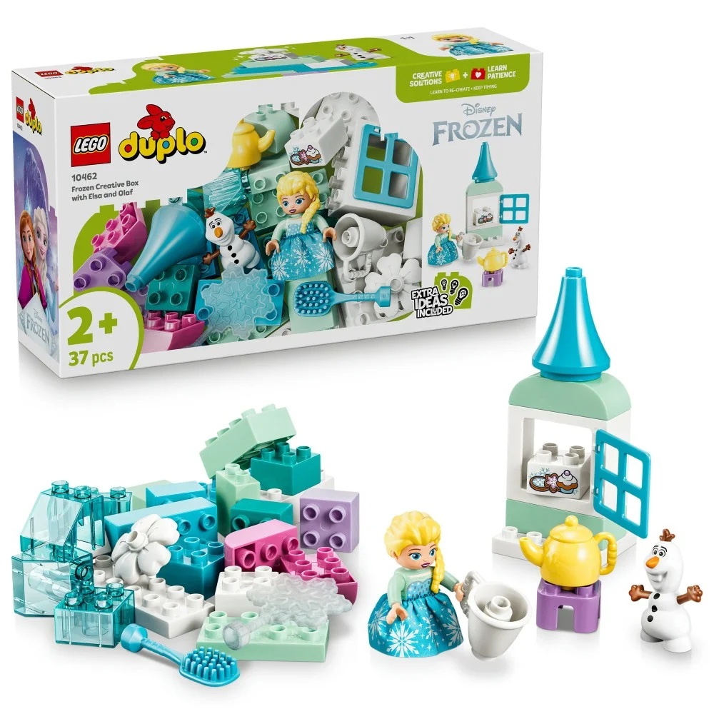 Klocki Lego Duplo Kraina Lodu 10462 Kreatywne pudełko z Elzą i Olafem, zabawki Nino Bochnia, pomysł na prezent dla 2 latki, lego duplo kraina lodu