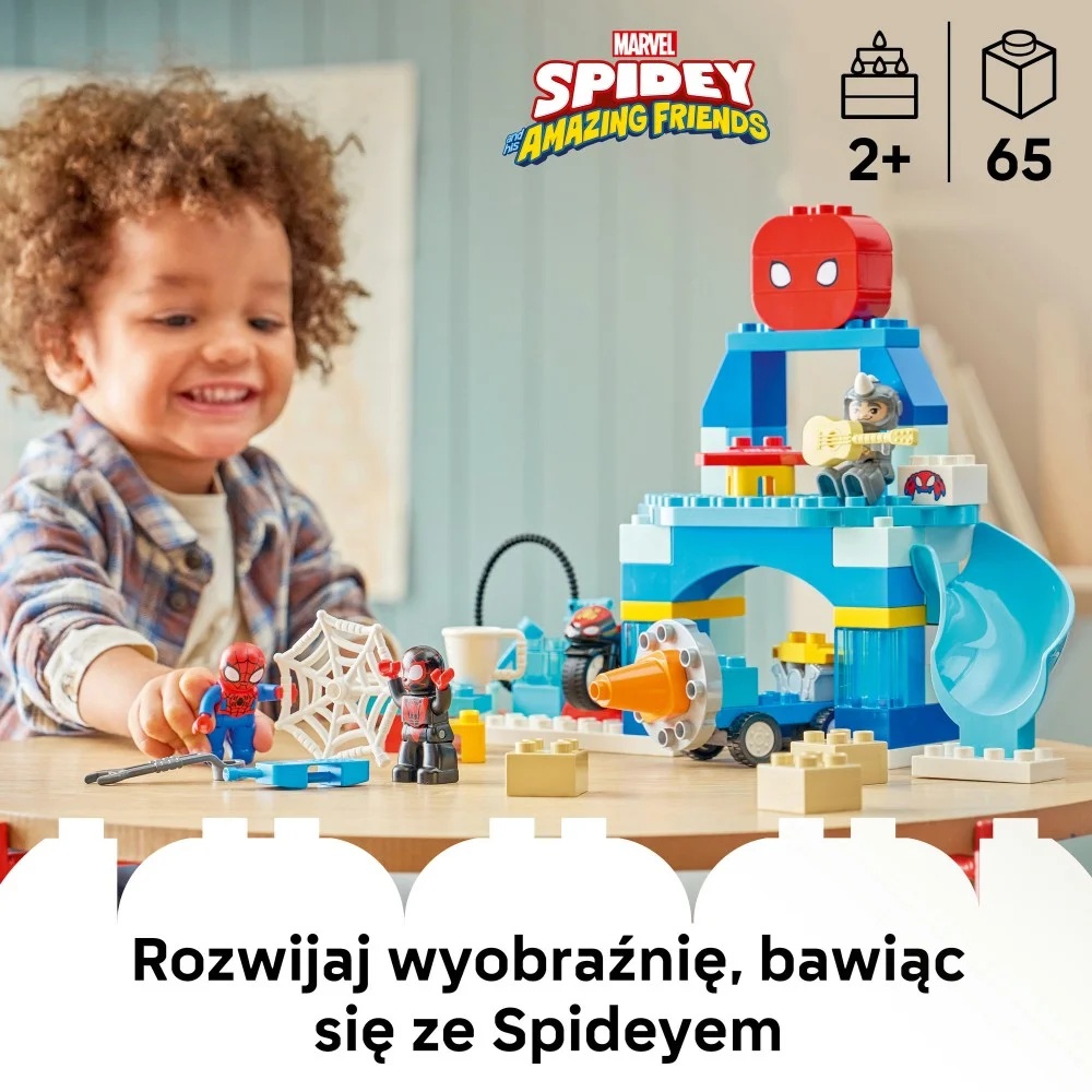 Klocki Lego Duplo Spiderman 10464 Kryjówka pajęczej drużyny, zabawki Nino Bochnia, pomysł na prezent dla 2 latka, lego duplo Spiderman