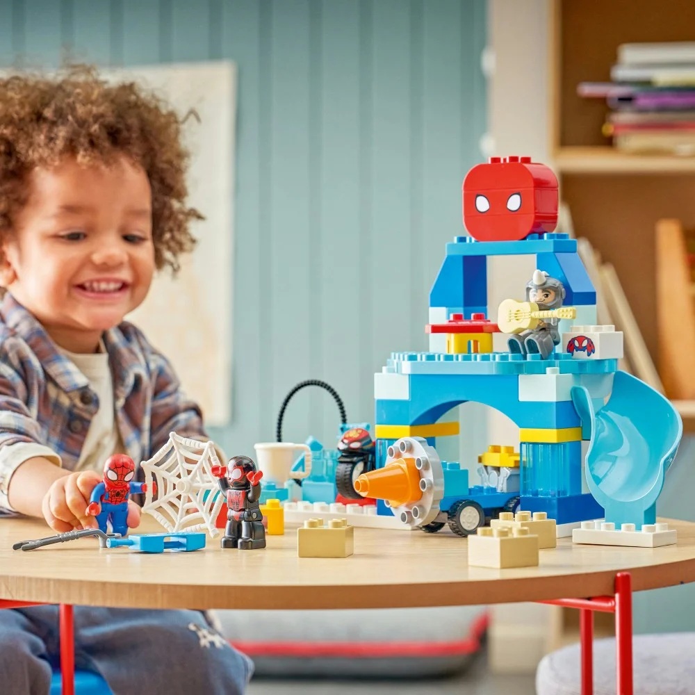 Klocki Lego Duplo Spiderman 10464 Kryjówka pajęczej drużyny, zabawki Nino Bochnia, pomysł na prezent dla 2 latka, lego duplo Spiderman