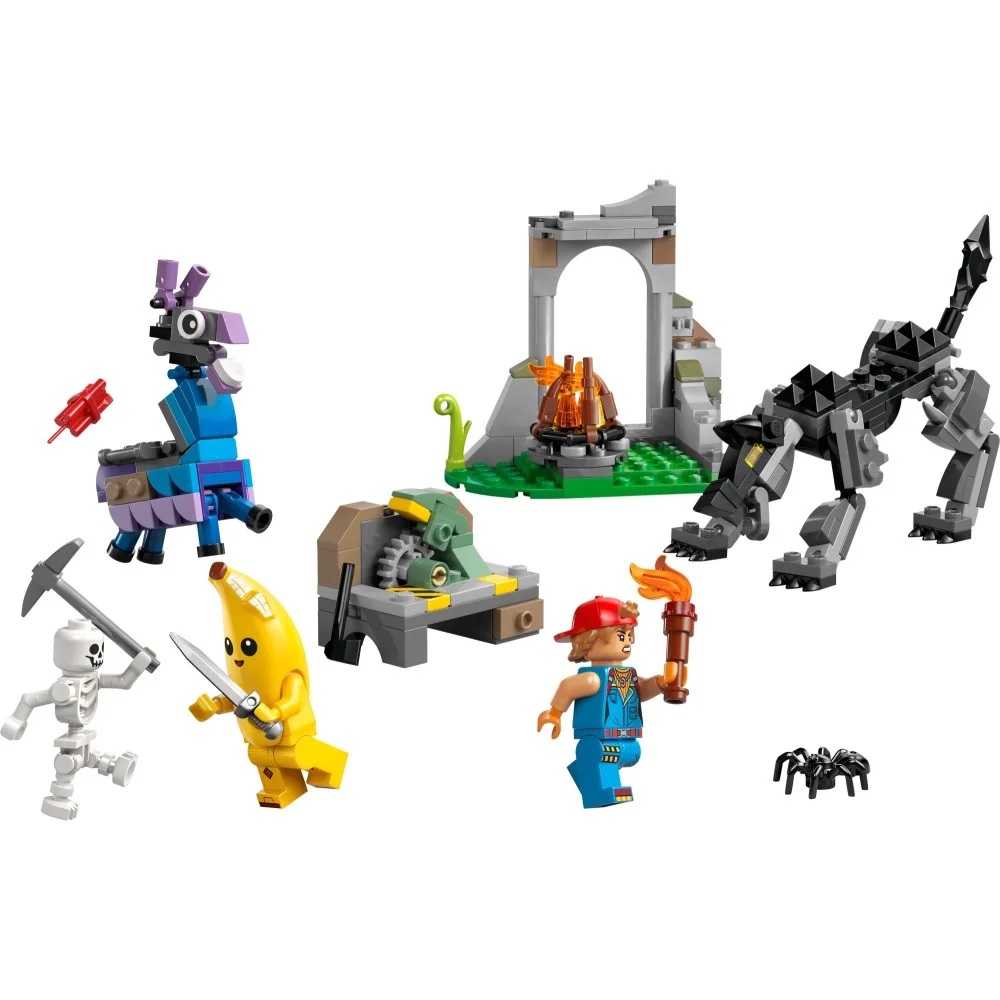 Klocki Lego Fortnite 77075 Skórek i Iskra oraz obóz, zabawki Nino Bochnia, pomysł na prezent dla 9 latka, lego Fortnite