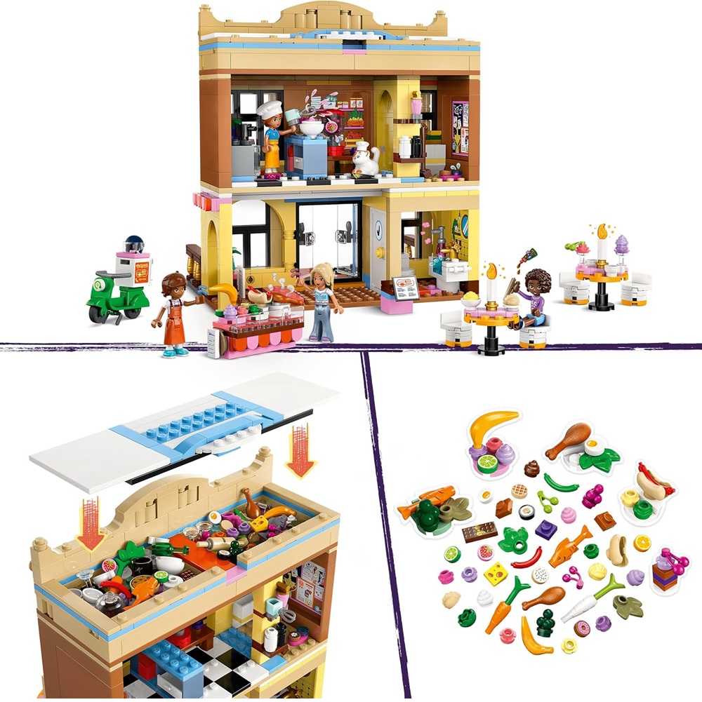 Klocki Lego Friends 42655 Restauracja i szkoła gotowania, zabawki Nino Bochnia, pomysł na prezent dla 9 latki, lego Friends, klocki lego dla dziewczynki
