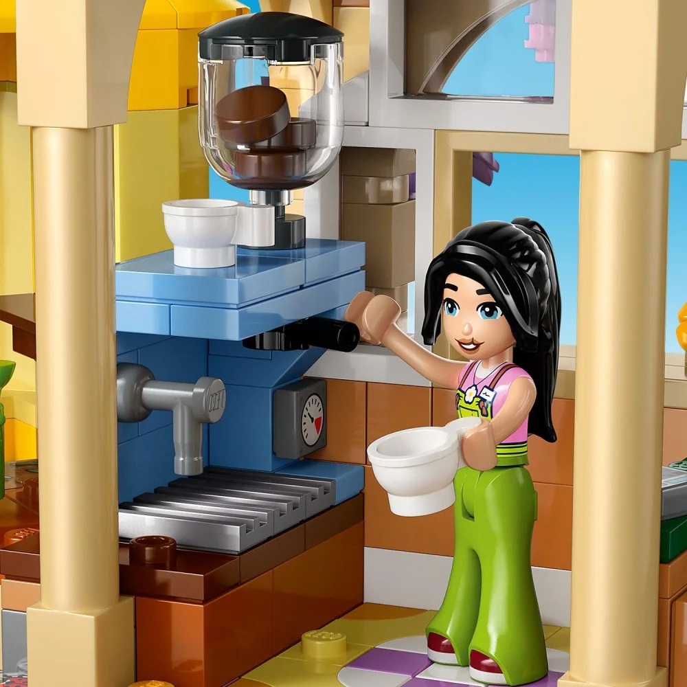 Klocki Lego Friends 42671 Zielona kawiarnia i kwiaciarnia, zabawki Nino Bochnia, pomysł na prezent dla 9 latki, klocki lego Friends, lego 42671